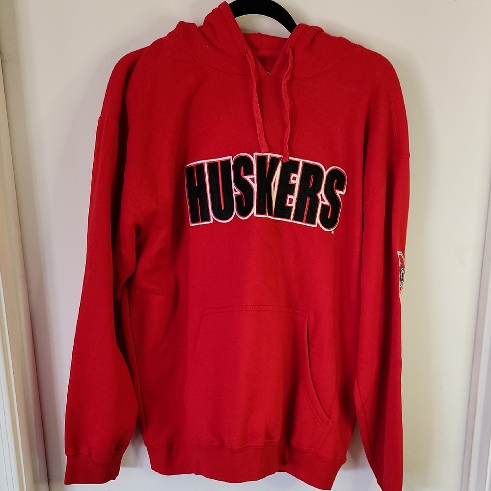 Red Huskers Collegiate Hoodie Sweatshirt